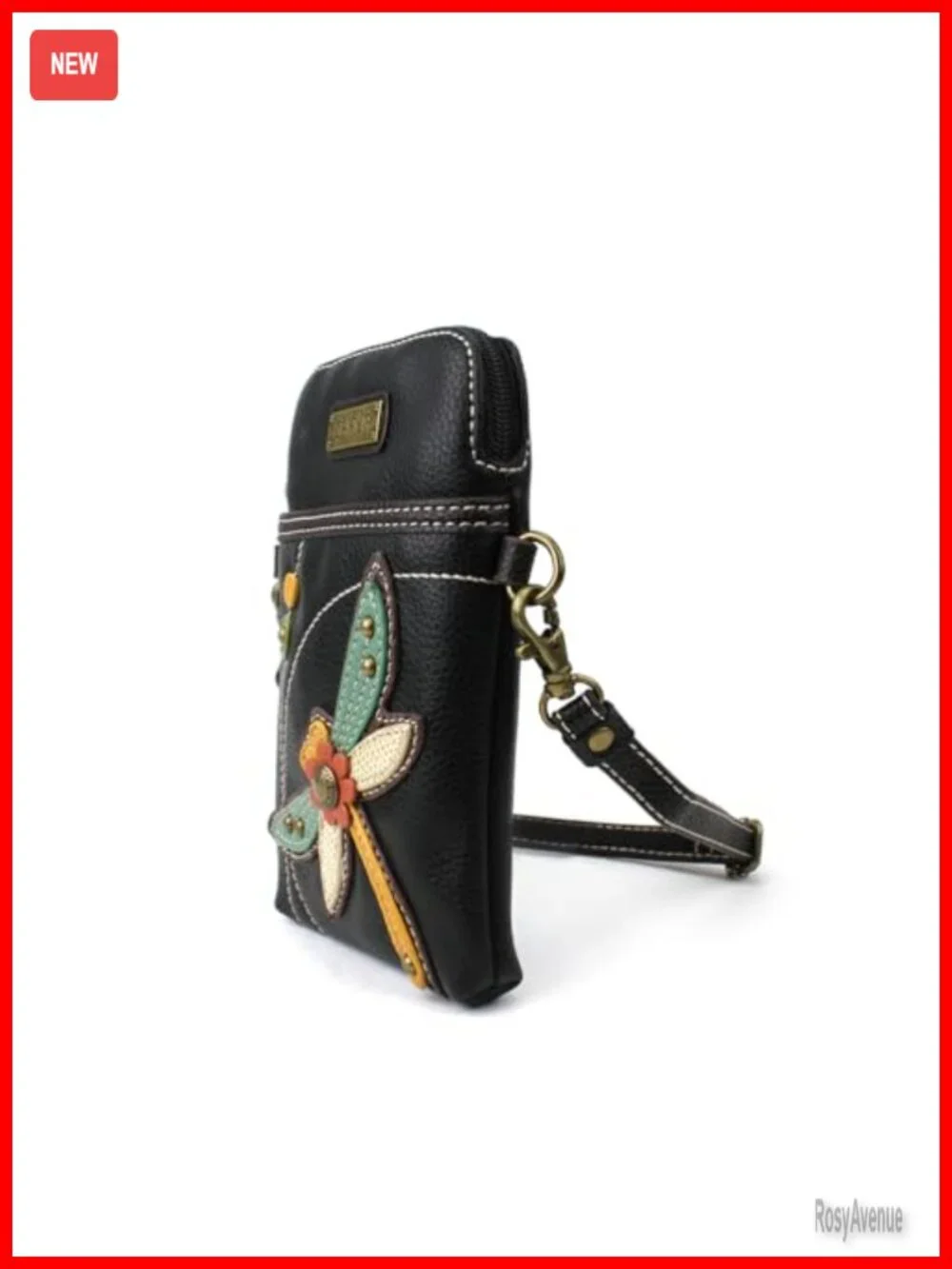 PU Leather Canvas Cell Phone Crossbody Purse with Adjustable Strap
